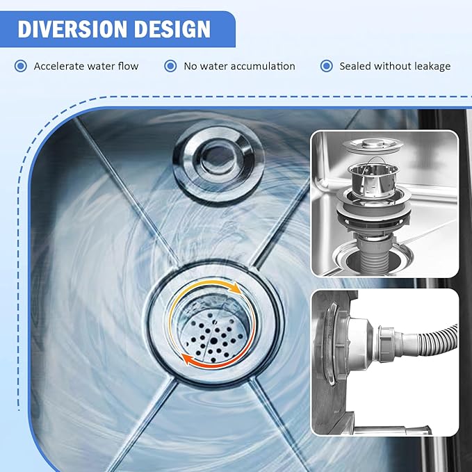 Commercial Floor Mop Sink，Stainless Steel Mop Service Basin，Mop Cleaning Sink，Vertical industrial sewage tank for balconies, laundry rooms, industries, etc（31.49”×16.1”×21.6”)