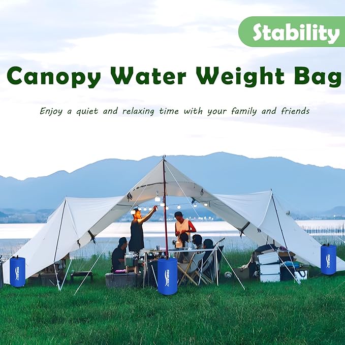 Canopy Water Weight Bag,176 LBS Gazebo Tent Water Weights Set of 8 Leg Weights for Carport, Pop Up Canopy,Tent,Gazebo,Blue
