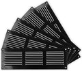 Repa Market 5-Pack 12x4 Inch Air Vent Cover/Black Galvanized Steel Louvered Grill Cover with Mesh Screen/Wall or Ceiling Vent/Durable Flush Mount HVAC Register for Indoor and Outdoor Ventilation