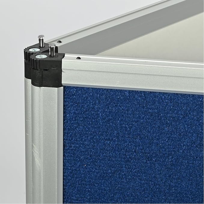 6 Portable Display Panel System, 82.6" H x 70.8" W Trade Show Presentation Board, Folding 6 Show Panels Exhibition Boards 6 Single Sided Panels Blue Hook & Loop-Receptive Fabric