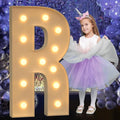 Marquee Letters 4 Feet Tall, 4FT Large Light up Letters R, Big Sign R with Warm White Light for Birthday Wedding Proposal Engagement Graduation Party Backdrop Decorations