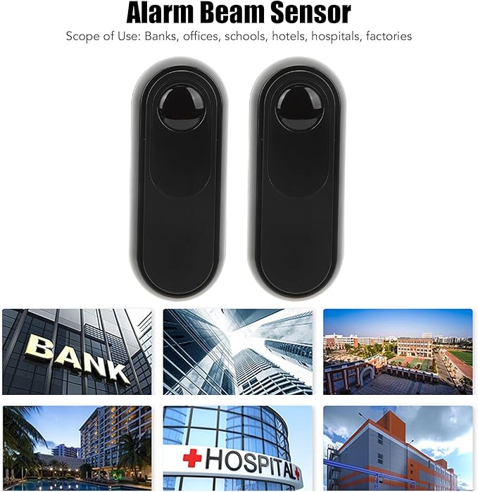 Wireless Infrared Gate Beam Sensor Anti Theft Alarm High Sensitivity IP55 for Home Security Access Control System ABS 15m Detection Distance