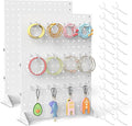 2 Pcs Metal Pegboard Display Stand with 24 Peg Hooks for Retail Crafe Shows&Fairs,White Merchandise Display Rack for Seling Accessories,Display Stands for Boutique,Stores(16*12 inch)