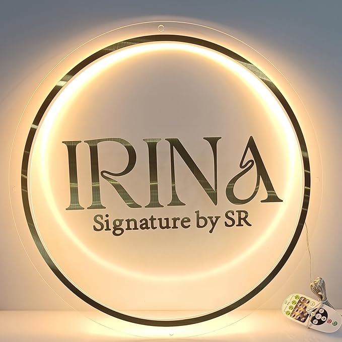 Custom Backlit Logo Sign, Personalized Floating Backlight Metallic/Acrylic LOGO for Business Wall, Large Illuminated Neon Sign Customizable Picture for Spa Beauty Studio Office Room Storefront Decor