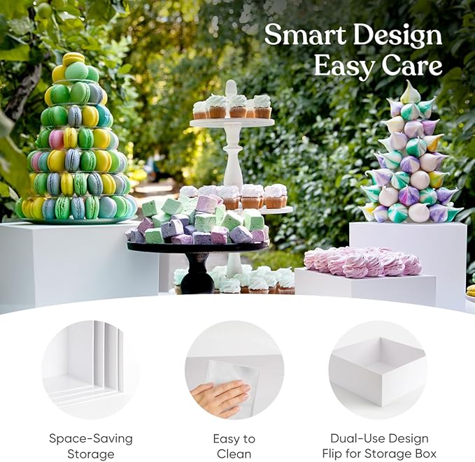 YOPPIX 15.7" Extra Large Size Buffet Risers, Dessert Table Display Set, Acrylic Display Stands, Display Stand Shelf for Catering Dessert Collectibles Jewelry Figures Show, Cube Display Nesting Risers