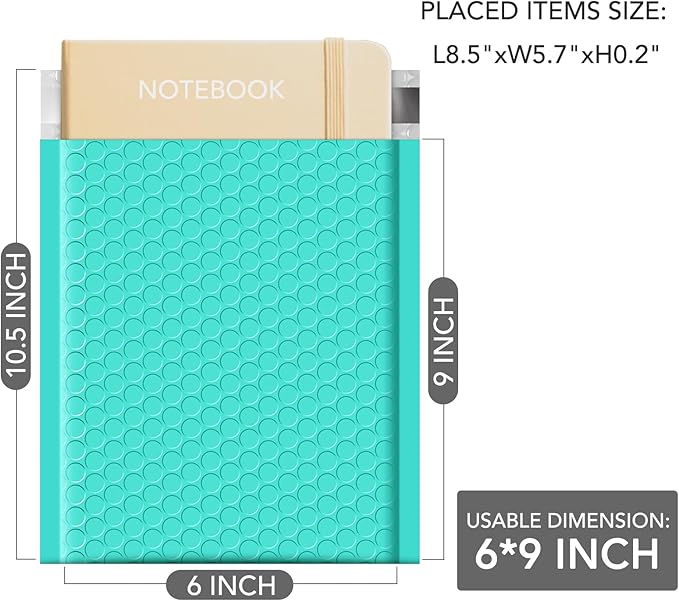 GSSUSA Teal Bubble Mailers 6X10 Inches 500 Pack, Padded Poly Bubble Mailer, Small Padded Envelopes Strong Adhesion Bubble Envelopes,Self-Seal Mailing Envelopes for Small Business,Package Supplies