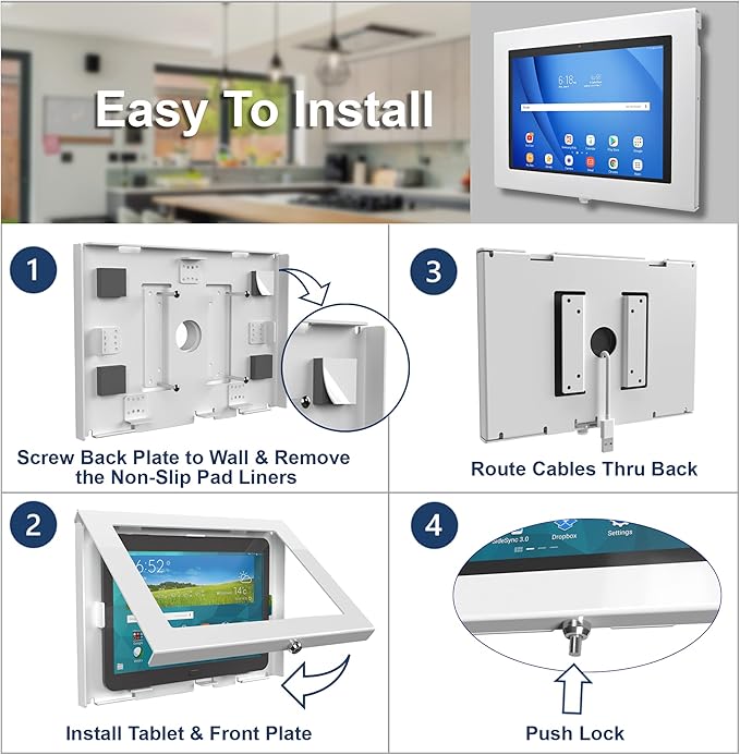 TABcare Locking Anti-Theft Metal Case for Samsung Galaxy TAB A7 10.4" Tablet for Kiosk, POS, Store, Show Display, Time Clock (TAB A7 10.4, White)