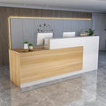 Reception Counter Desk With Lockable Drawers, Modern Retail Front Desk, Home Office Wooden Computer Table for Checkout Office/Beauty Salon/Lobby