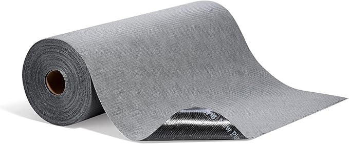 PIG New Grippy Paint Booth Mat 32" x 100' | Protects Surfaces and Floors from Paint Build-Up | Reduces Paint Defects and Color Casting | Static Dissipative | Gray | PMB30069