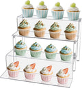 Acrylic Display Riser Stand, 4 Tier Cupcake Tower Stand, Clear Display Rack for Perfume,Figures,Spice, Tiered Spice Rack Organizer