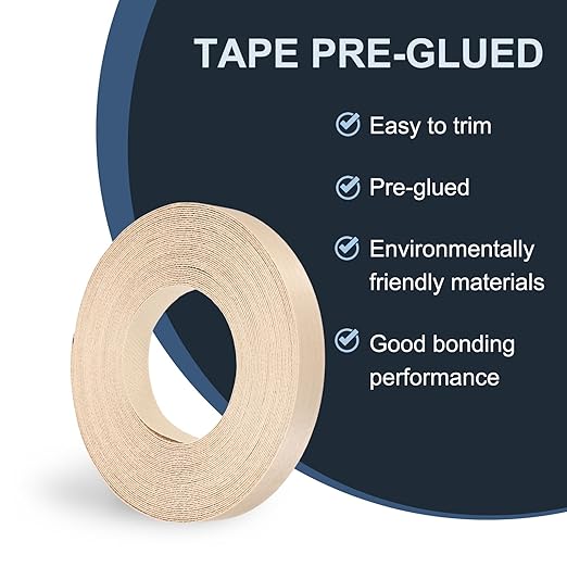 PATIKIL Maple Edge Banding, 3/4 in x 49.2 ft Wood Veneer Tape, Pre-glued Flexible