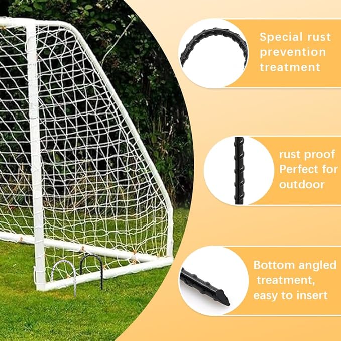 12" Trampoline Stakes Anchors high Wind u Stake for Ground Anchors Heavy Duty Trampoline Anchor Accessories (Silver-8PCS)