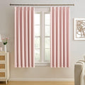 KEQIAOSUOCAI Pinch Pleated Pink Blackout Curtains 63 Inches Long, Sound & Light Reducing Room Darkening Drape for Girl's Bedroom(2 Panels, W40 x L63)