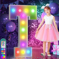 imprsv 4FT Colorful Marquee Letters T, 18 Colors Large Light up Letters Alphabet Sign with Remote, Large Marry Me Sign, Birthday Party Decorations Anniversary Wedding Decoration