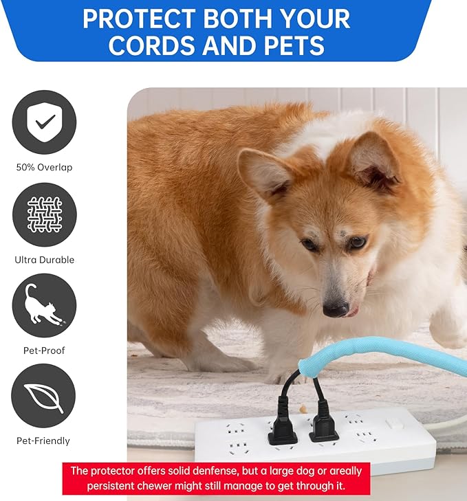 Split Braided Cable Sleeve，Flexible Wire Loom Tubing, Automotive Cord Protector Pet Proof, Cable Management for Computer TV Electric Wires Harness 16ft (Sky Blue, 5mm（3/16")