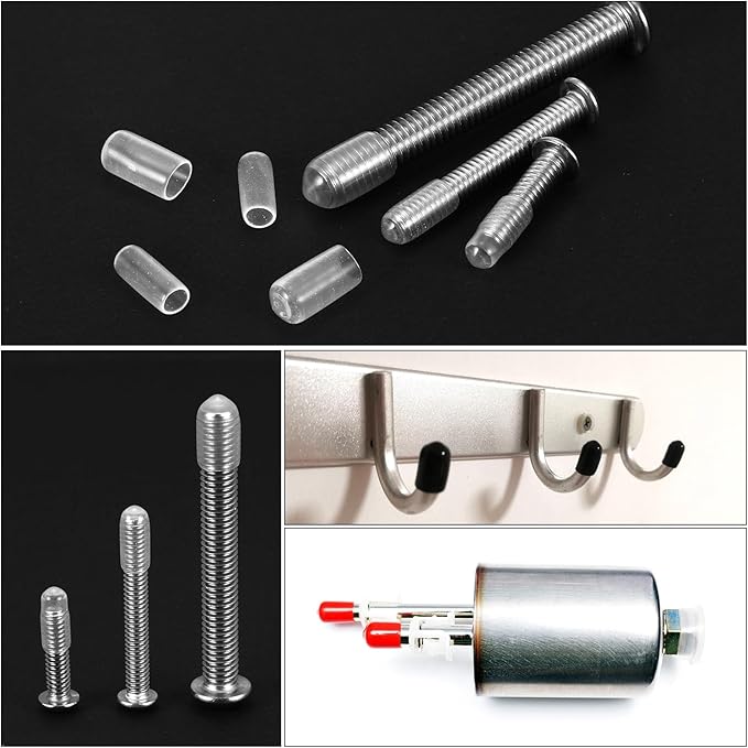 uxcell 10pcs Rubber End Caps 34mm(1.3 Inch) ID Vinyl Round End Cap Cover Screw Thread Protector Clear