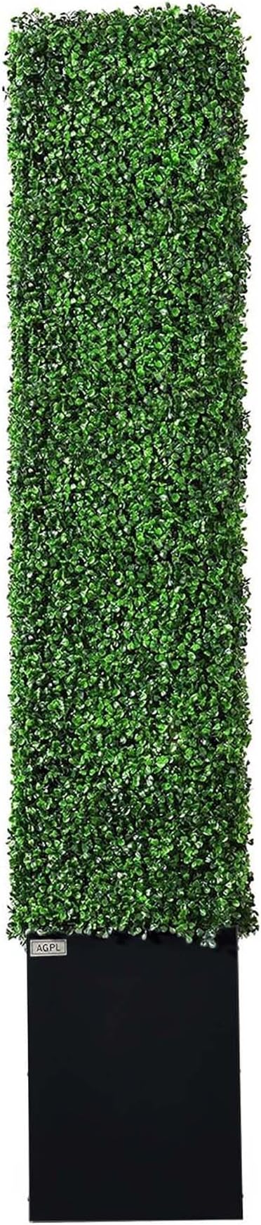 Artificial Boxwood Hedge Wall with Black Stainless Steel Base, Outdoor and Indoor Backdrop Divider Privacy Screen and Decorative Wall for Patio, Balcony, Restaurant, Various Events 48" W*12" D*79" H
