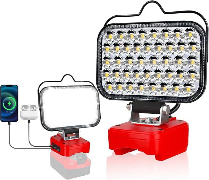 Work Light for Craftsman V20 Battery,84W 8000LM Portable Cordless Floodlight with USB&Type C Fast Charging Port for Craftsman Tools,LED Spotlight for Camping,Fishing,Workshop