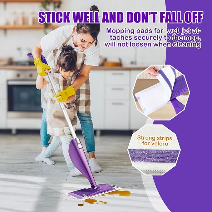 40 Pack WetJet Refills Compatible with Swiffer Mop - Wet Jet Pads for Household Cleaning, for Swiffer Wet Pads Refill, 4 Layers Thickened & Durable | Heavy-Duty Absorbent | Strong Stickiness