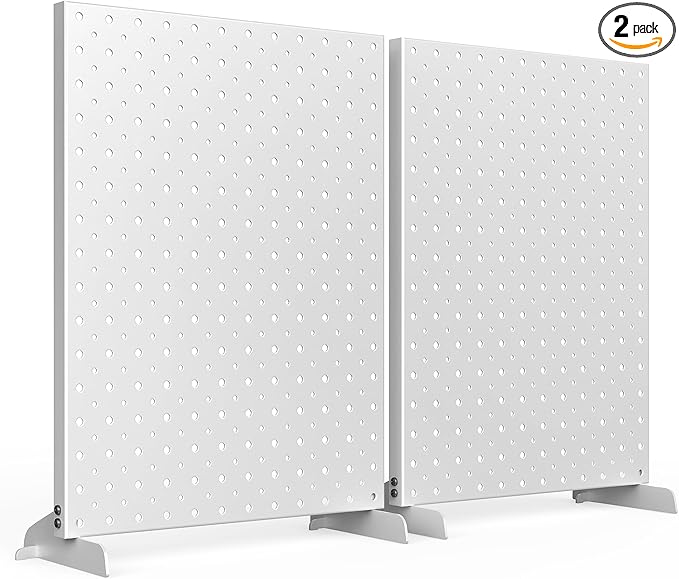 EVERHANGER Metal Pegboard Display Stand, Freestanding Tabletop Pegboard Display for Craft Shows & Fairs, 12"X16", 2pcs Gray