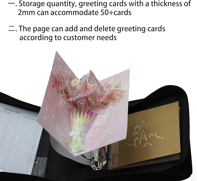 sale 3D pop up greeting card Display Album, for 6x9 inches Greeting Card Organizer Book for Retail, Store Events (turquoise)