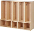 Sleekline 5-Section Toddler-Sized Coat Locker with Bench, Kids Furniture, Natural