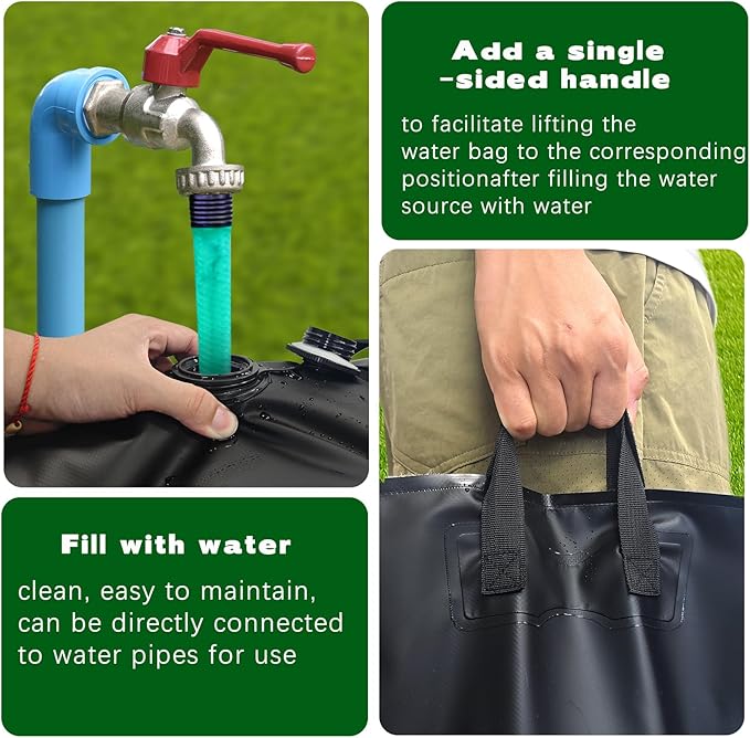Umbrella Base Water Weight Set of 2, Patio Fillable Water Bags for Weight, Heavy Duty Furniture Outdoor Weights to Hold Down Umbrella Stand Patio Garden Backyard Black (2-PCS)