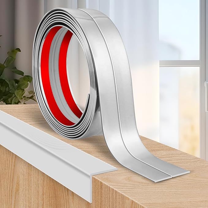 Flexible Wall Corner Protector Moulding Trim Peel and Stick Wall Corner Guards Edge Protector Self Adhesive Wall Molding Trim Strip for Wall Edge Corner Ceiling (Silver, 2.4 in x 10 Ft)