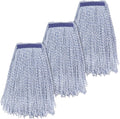 Commercial Heavy Duty Mop Heads Replacement for Rubbermaid: 3 Packs Industrial Wet Mop Head for Floor Cleaning - Cotton Commercial Products Wet Refills