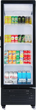 KoolMore 21 in. One Glass Door Commercial Display Merchandiser Refrigerator Cooler in Black, ETL Listed, 8 cu. ft. (KM-MDR-1GD-8C)