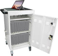 Laptop and Tablet Charging Cart, 32 Unit Device Mobile Charging Station for Chromebook, Tablet, Laptop, with Charging Port Screen Size Up to 16.3", Suitable for Office, Classroom, etc (Antique White)