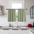 KGORGE Room Darkening Curtains 36 inch for Bedroom, Privacy Solid Thermal Insulation Noise Reducing Small Window Curtains for Bathroom Basement Office, W34 x L36, Sage Green, 2 Panels