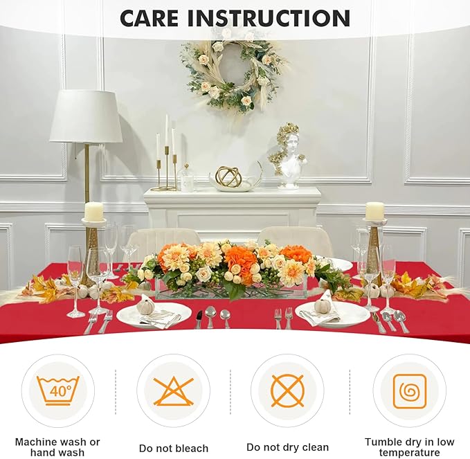 SEPARO 2 Pack 4 Ft Red Table Cover Fitted Rectangular Tablecloth Stretchable Fabric Table Cloth 4 ft Wrinkle-Free for Party Tradeshows Banquet Weddings Cocktail