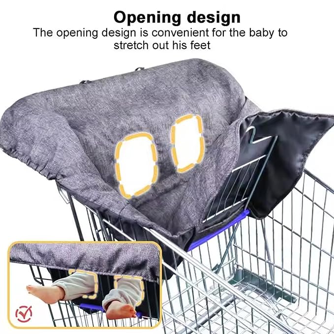 Baby Shopping Cart Cover, Polyester Foldable High Chair Cover, Infant Grocery Cart Cushion Liner with Storage Pouch for Infant, Toddler