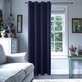 ChrisDowa Blackout Curtains 120 Inches Long for Living Room, Grommet Thermal Insulated Room Darkening Curtains for Bedroom (1 Panel Set, Navy Blue, 52W x 120L)