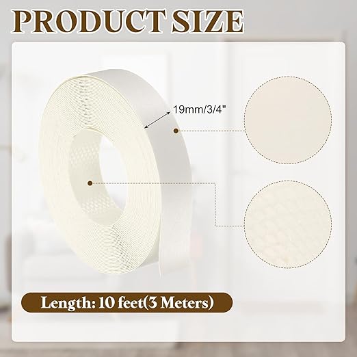uxcell White Edge Banding Tape, 3/4 Inch x 10ft Pre-Glued Flexible Veneer Edge Edging Strips Wood Tape for Cabinet Repair and Furniture Restoration