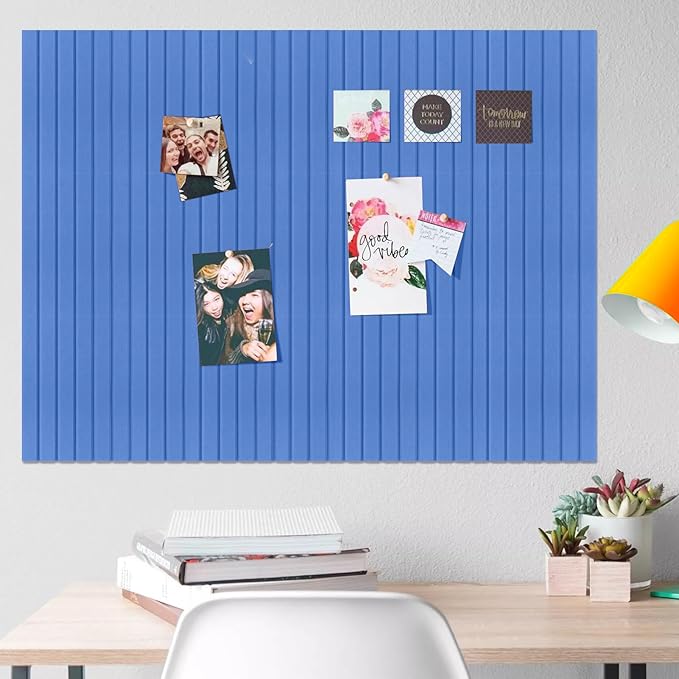 Large Felt Bulletin Board 35x47 Inch, 12pcs Peel and Stick Felt Wall Tiles Modern Push Pin Board for Wall Organization