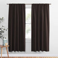 PONY DANCE Bedroom Curtains and Drapes - Blackout Panels Home Solid Rod Pocket Panels Blinds Home Decor Thermal Insulated Light Block, Wide 52 x Long 63 inch, Chocolate Brown, 2 Pieces