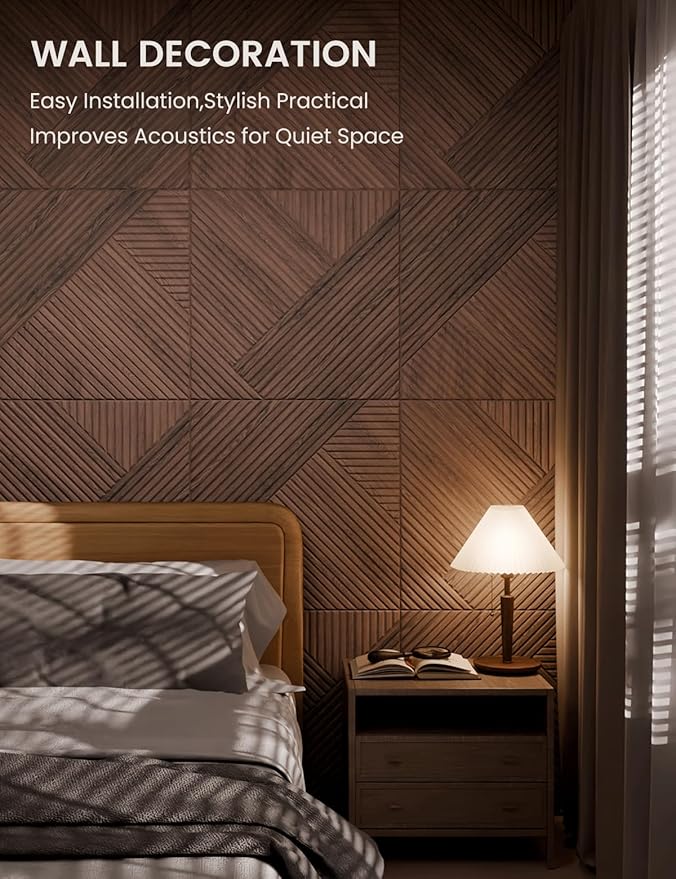 Large Felt Bulletin Board,Cork Board Alternative 70.87'' x 47.24'' Art Acoustical Wall Panels-6 Pack with 60 Adhesive Tabs,for Recording Studio/Home Offices-Walnut/Diamond