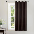 ChrisDowa Grommet Blackout Curtains for Bedroom - Thermal Insulated Room Darkening Curtains for Living Room (1 Panel Set, Brown,52W x 45L)