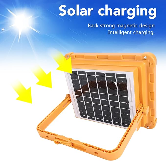 Garosa 300W Portable Solar Work Light Rechargeable LED Light 4 Modes IP65 for Camping Emergency Outdoor Work