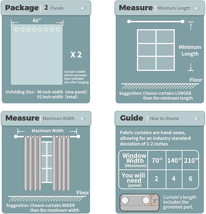 BGment Room Darkening Curtains for Bedroom - Grommet Thermal Insulated Window Treatments Light Blocking Curtains for Living Room, Set of 2 Panels, Each 46 x 84 Inch, Beige