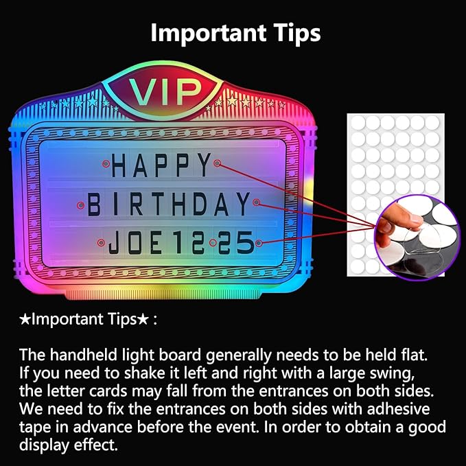 LED Handheld Bottle Service Display Sign,LED Letter Bottle Presenter,Bottle Service Lights Sign with 4 Set Letters & 1 Set Number,Nightclub LED Bottle Presenter for Home Decor, Birthday Parties,(VIP)