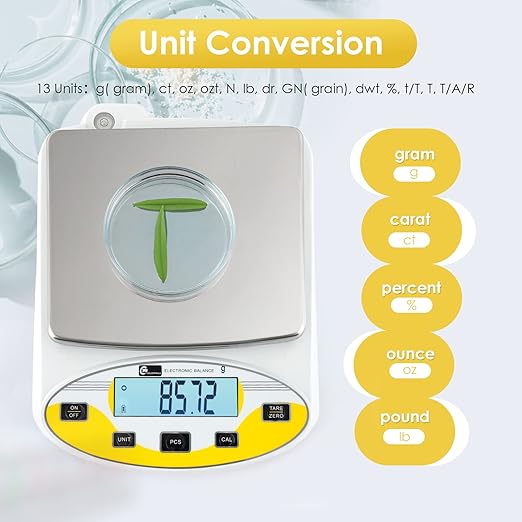 CGOLDENWALL High Precision Lab Scale Laboratory Analytical Electronic Balance Digital Precision Scale Pharmacy Jewelry Scale 110V Calibrated(2000g, 0.01g)