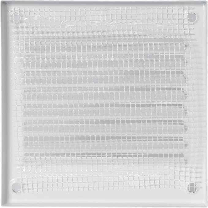 Repa Market 2-Pack 4x4 Inch Air Vent Cover/White Galvanized Steel Louvered Grill Cover with Mesh Screen/Wall or Ceiling Vent/Durable Flush Mount HVAC Register for Indoor and Outdoor Ventilation