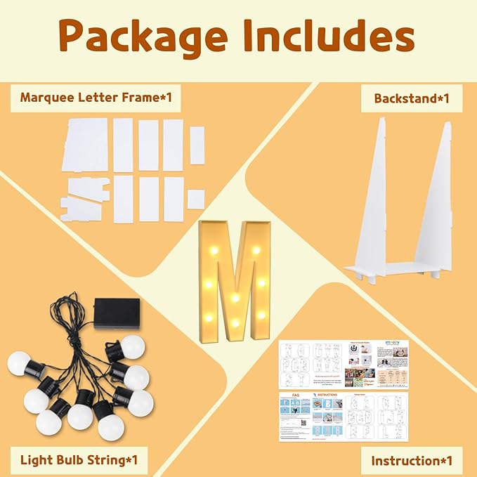 imprsv 3FT Marquee Letters, Moasaic Letters Marquee Light Up Letters for Birthday Wedding Engagement Party Decoration, Large Marquee Letters Kit for Baby Brithday Party, Letter M (Assembly Needed)