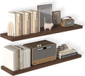 12 Inch Deep Floating Shelves for Wall 2 Pack Floating Shelfs Large Storage Space Wall Decor Display Shelf for Bathroom Living Room Bedroom Kitchen 48" W x 12" D x 1.2" H Walnut