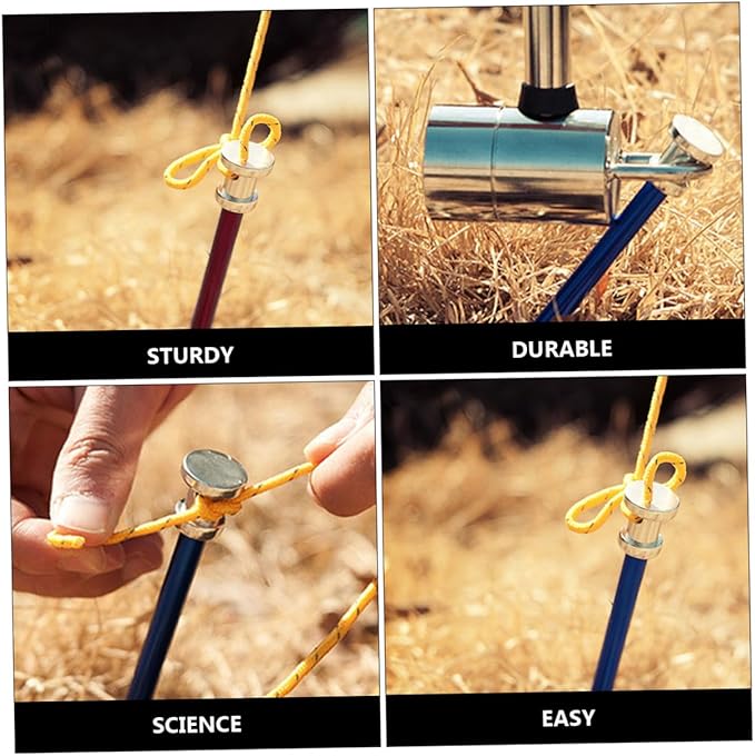 Cabilock 8pcs Aluminum Alloy Tent Pegs Lightweight Camping Stakes Backpacking Tent Accessories for Outdoor Use Random Color