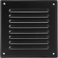 Vent Systems - 5 x 5 Inch (Inner) Black Metal Square Soffit Air Vent Grille Cover, Register Vent Deflector Louver Built-in Mesh HVAC for Bathroom Home Office Kitchen 6.5" x 6.5" (Outer)