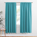 PONY DANCE Blue Curtains 72 inch - Light Blocking Curtain Panels Thermal Insulated Solid Rod Pocket Double Window Drapes for Living Room & Dining Room, W 42 in by L 72 in, Blue Mist, 2 Pieces